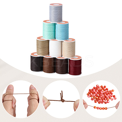 11 Rolls 11 Colors Round Waxed Polyester Cord YC-PA0001-01-1