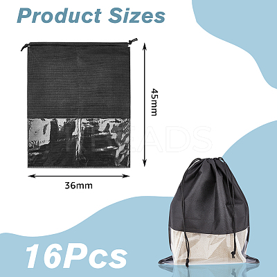 Non-woven Fabric Shoes Storage Bags with Visible Window ABAG-WH0045-13A-1