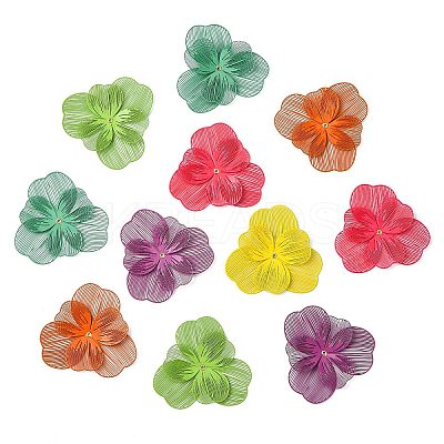12Pcs 6 Colors 430 Stainless Steel Bead Caps STAS-CJ0002-54-1