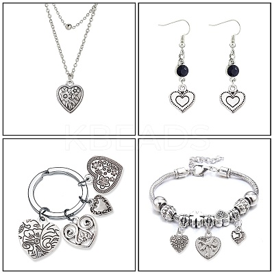 50Pcs 10 Style Tibetan Style Alloy Pendants FIND-CJ0001-16-1