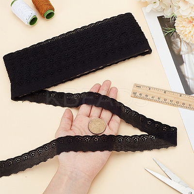 15 Yards Cotton Embroidery Flower Lace Trim DIY-WH0542-34A-1
