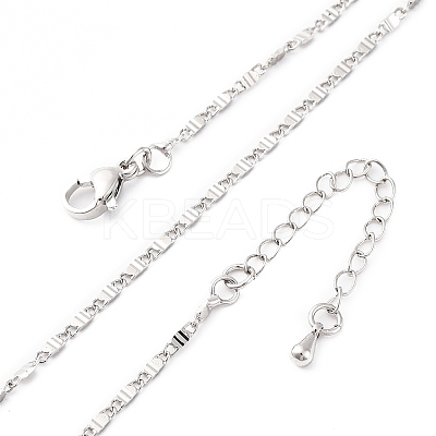 Brass Oval Link Chain Necklaces for Women NJEW-D302-10P-1