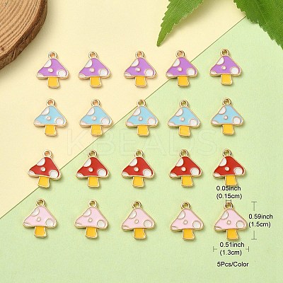 20Pcs 4 Colors Autumn Theme Alloy Enamel Charms ENAM-YW0003-40-1