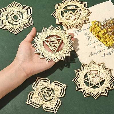 50Pcs 5 Styles Undyed Wood Connector Charms Set WOOD-CJ0001-74-1