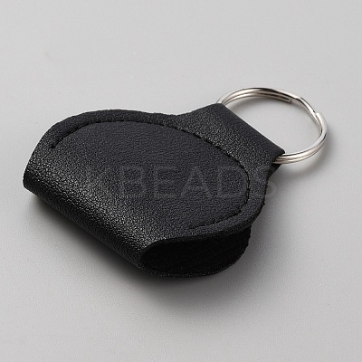 PU Leather Guitar Picks Holder Keychain Plectrums Bag Case Supplies KEYC-WH0040-02A-1