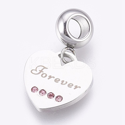 304 Stainless Steel European Dangle Charms STAS-O097-10P-1