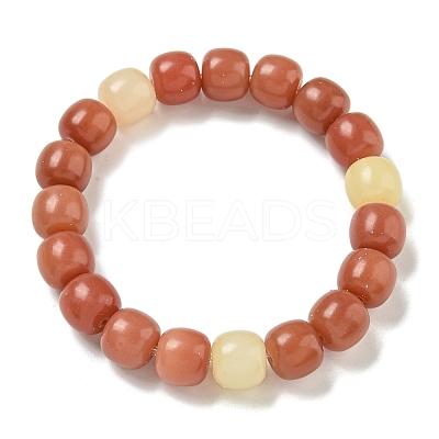 Natrual Bodhi Wood Beads Stretch Bracelet for Women BJEW-C077-02-1