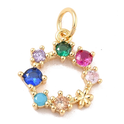 Eco-Friendly Brass with Glass Pendants KK-K268-13G-1