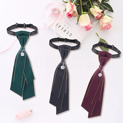 3Pcs 3 Colors Adjustable Polyester Necktie AJEW-CY0001-43-1