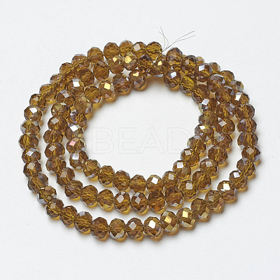 Electroplate Transparent Glass Beads Strands EGLA-A034-T4mm-H07-1