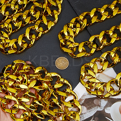 Resin Cuban Link Chain Necklaces for Men Women NJEW-WH0002-242-1