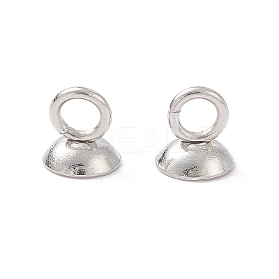 201 Stainless Steel Bead Cap Pendant Bails STAS-G224-24P-04-1