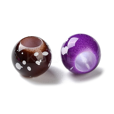 Spray Painted ABS Plastic European Beads KY-G033-01B-1