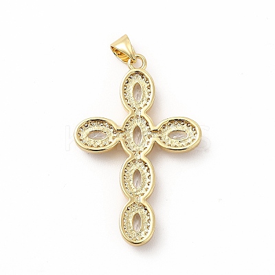 Rack Plating Brass Cubic Zirconia Pendants KK-G456-25G-1
