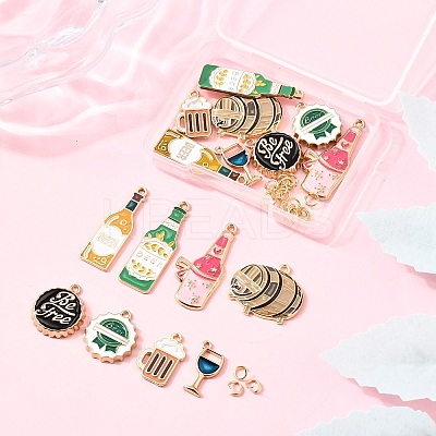 16Pcs 8 Styles Oktoberfest Alloy Enamel Pendants ENAM-FP0001-83-1