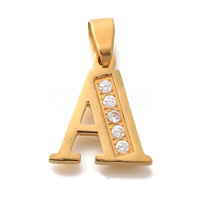 Ion Plating(IP) 304 Stainless Steel Rhinestone Pendants STAS-U035-01G-A-1