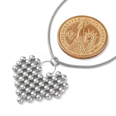 Anti-Tarnish 304 Stainless Steel Heat Pendant Round Snake Chain Necklaces for Women STAS-Z114-19P-1