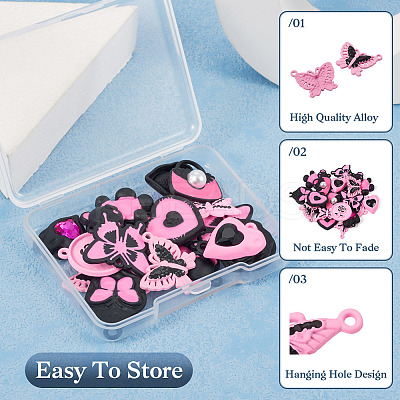 20Pcs 10 Style Spray Painted Alloy Pendants FIND-TA0002-89-1
