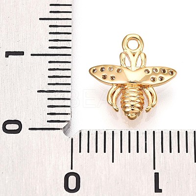 Brass Micro Pave Clear Cubic Zirconia Pendants KK-T075-19G-03-1