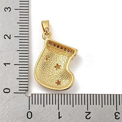 Christmas Brass Micro Pave Cubic Zirconia Pendants KK-H468-02B-01G-1
