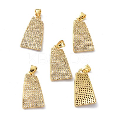 Brass Cubic Zirconia Pendants KK-B047-16G-1