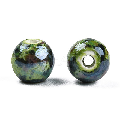 Glazed Porcelain Beads PORC-Q167-8mm-4-1