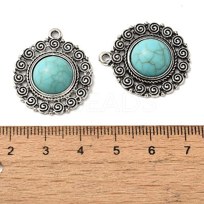 Tibetan Style Alloy Pave Imitation Turquoise Pendants FIND-NH0001-03AS-1