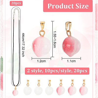 DIY 3D Peach Pendant Necklace Making Kit DIY-OC0010-47-1