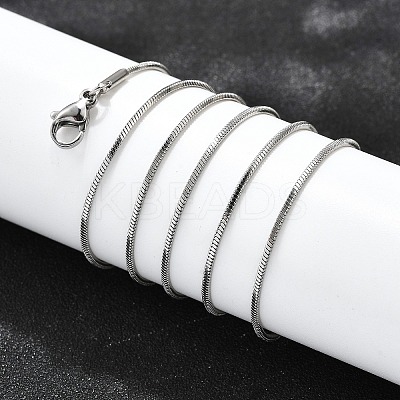Non-Tarnish 304 Stainless Steel Square Snake Chain Necklaces NJEW-L173-005-P-1