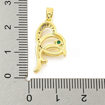 Brass Micro Pave Clear Cubic Zirconia Pendants KK-P263-05B-G-1