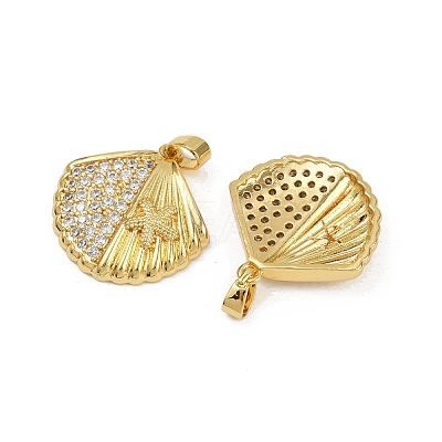 Brass Micro Pave Cubic Zirconia Pendants KK-C093-07G-1