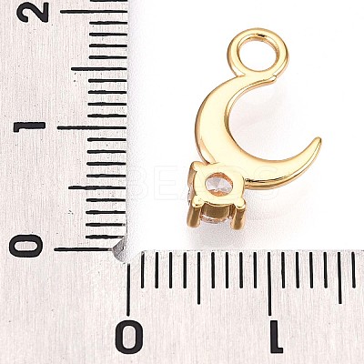 Brass Micro Pave Clear Cubic Zirconia Pendants KK-T075-50G-1