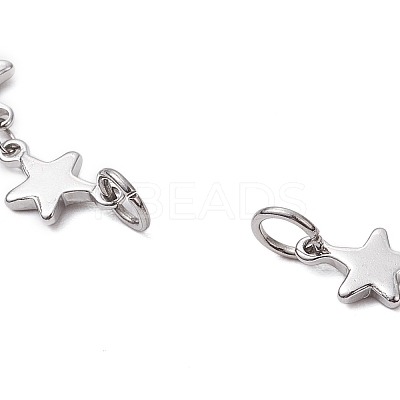 304 Stainless Steel Star Link Chain Bracelet Makings for Women AJEW-TA00028-1