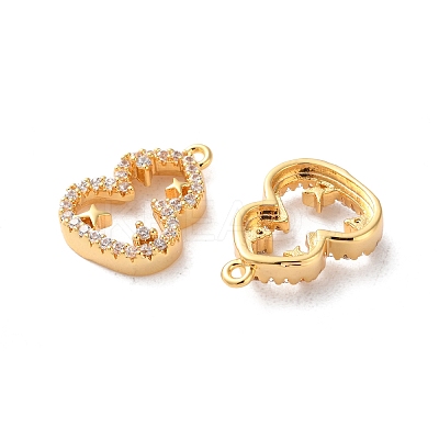 Brass Micro Pave Clear Cubic Zirconia Pendants KK-L221-003G-1