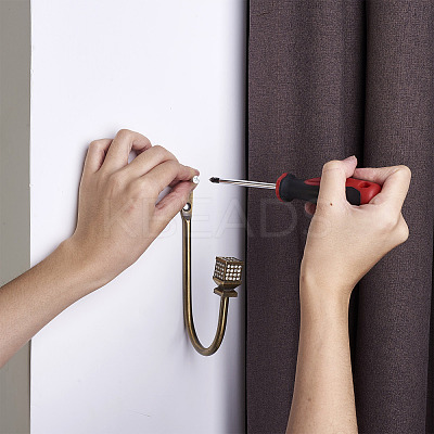 Zinc Alloy U Shape Hook Hangers Curtain SW-TAC0002-08B-1