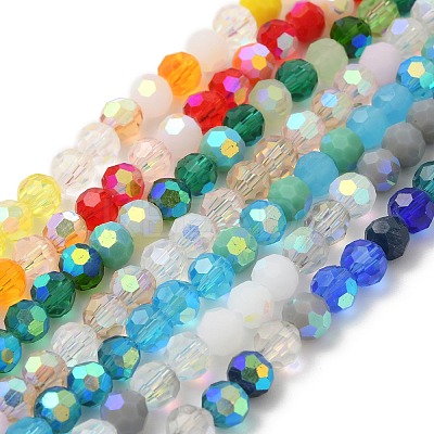 Electroplate Glass Beads Strands EGLA-P048-AM-1