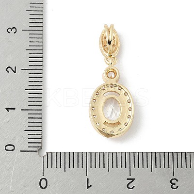 Oval Brass Micro Pave Cubic Zirconia Pendants LS-KK-M326-15G-1