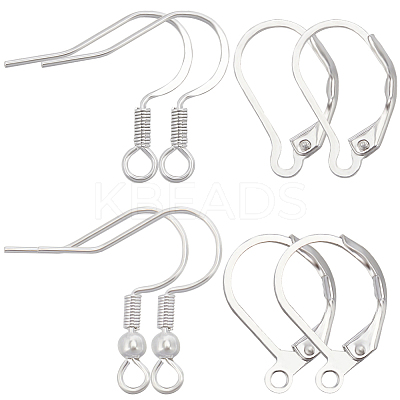 40Pcs 4 Style Brass & 304 Stainless Steel Earring Findings KK-BBC0012-60-1