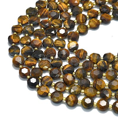 Natural Yellow Tiger Eye Beads Strands G-C116-A123-01-1