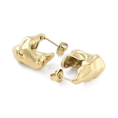 Ion Plating(IP) 304 Stainless Steel Stud Earrings EJEW-P258-44G-1