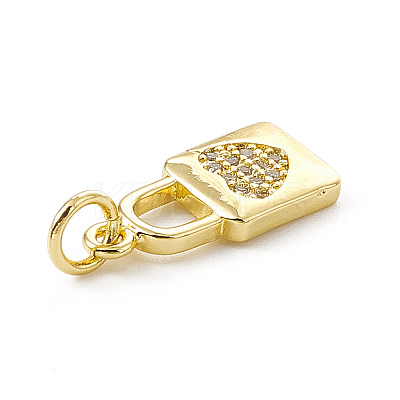 Brass Micro Pave Clear Cubic Zirconia Pendants ZIRC-F132-51G-1