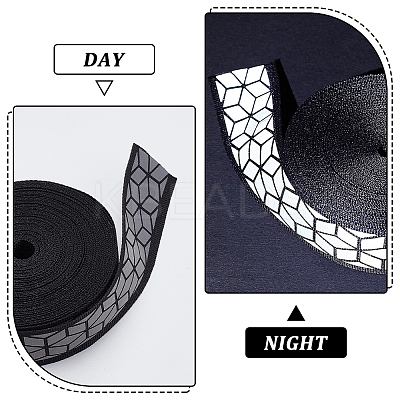 10M Flat Reflective Polyester Grosgrain Ribbon OCOR-BC0006-19B-1