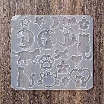 Kitten Earrings Pendants DIY Silicone Mold DIY-Q033-08C-1