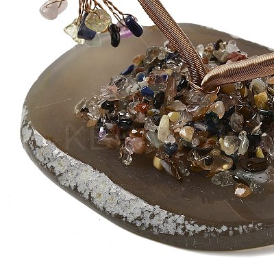 Chakra Natural Mixed Stone Chips Love Heart Tree Decorations DJEW-P017-B05-1