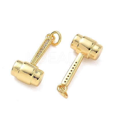 Brass Micro Pave Clear Cubic Zirconia Pendants KK-F930-26B-G-1