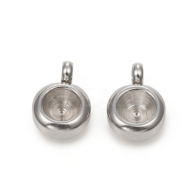 Tarnish Resistant 201 Stainless Steel Pendant Rhinestone Settings X-STAS-G224-27P-1