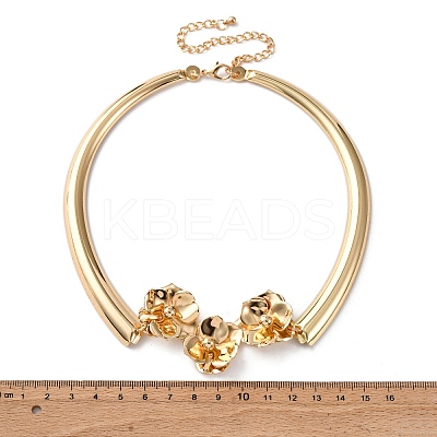 Iron Flower Link Choker Necklaces for Women LS-NJEW-U046-02G-1