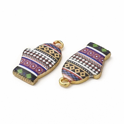 Winter Theme Alloy Printed Pendants PALLOY-D581-01-1