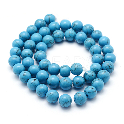 Synthetic Howlite Bead Strand G-E439-6mm-01B-1