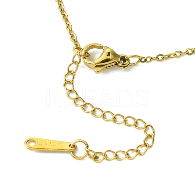 Ion Plating(IP) Rectangle with Initial Letter 304 Stainless Steel Pendant Necklace NJEW-R265-04G-G-1